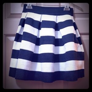 Black and white striped Express skirt